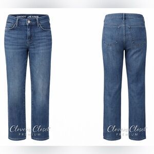 DKNY Jeans Soho Crop Denim Size 10 Women’s Straight Leg Blue Stretch Jeans